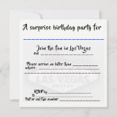ラスベガス誕生日バッシュ歓迎サインの年齢 招待状 (裏面)
