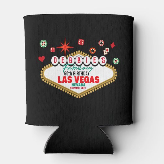 ラスベガス誕生日パーティーのカスタマイズ 缶クーラー (裏面)