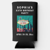 ラスベガス誕生日パーティーのトリップスペクト スリム缶クーラー (裏面)