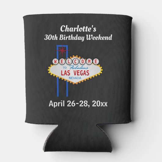 ラスベガス誕生日パーティーのトリップスペクト 缶クーラー (裏面)