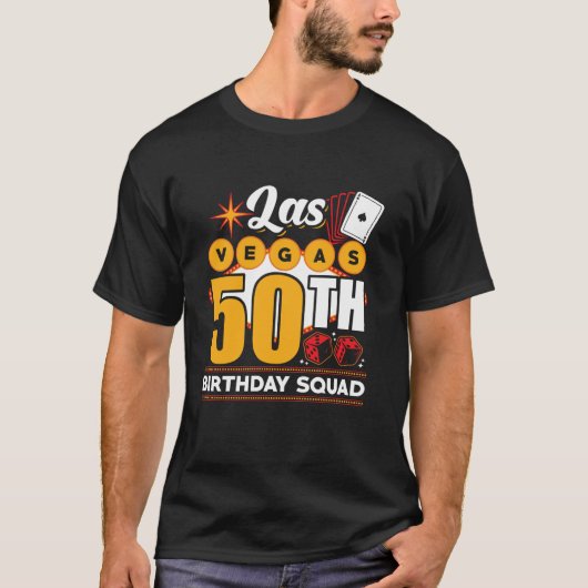 ラスベガス誕生日パーティーグループラスベガス50th Birt Tシャツ (正面)