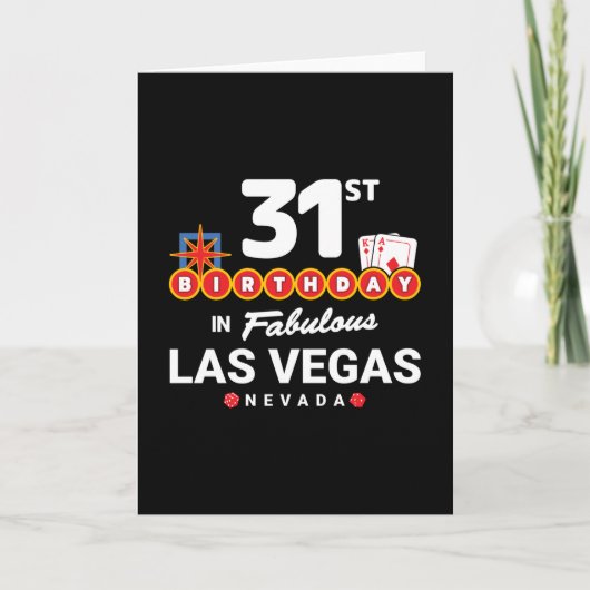 ラスベガス誕生日パーティー - ラスベガスでの31歳の誕生日 カード (正面)