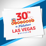 ラスベガス誕生日パーティー – 30th Birthday In Vegas ポストカード<br><div class="desc">ラスベガスで30歳の誕生日を計画するのか？このラスベガスへようこそサインスタイルデザインは、30歳の人がベガスでバースデーパーティを楽しむのに最適な方法であ祝る。週末素晴らし休暇や休暇のため来に、女の子の旅行や誕生日の分隊がラスベガスへ。「30th Birthday in Fabulous Las Vegas Nevada」の特徴/キング&エース優勝ブラックジャックの手と有名な「Welcome to Las Vegas」のスタイルで設計されたサイコロのペアLas Vegas Blvdの南端にランドマーク。写真素晴らしとラスベガスのお土産に！</div>