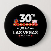 ラスベガス誕生日パーティー – 30th Birthday In Vegas 缶バッジ (正面)