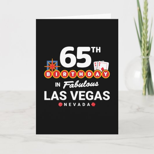 ラスベガス誕生日パーティー - 65歳の誕生日 in Vegas カード (正面)