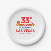 ラスベガス誕生日パーティー – Vegasで33誕生日 ペーパープレート (正面)