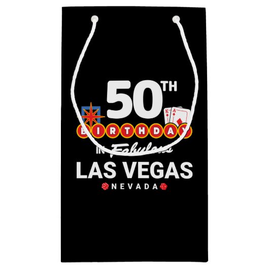 ラスベガス誕生日パーティー – Vegasで50誕生日 スモールペーパーバッグ (裏面)