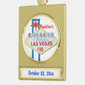 ラスベガス誕生日ビーフメタルオーナメント ゴールドプレートバナーオーナメント (左)