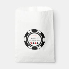 ラスベガス誕生日ブラックアンドホワイトトランプのポーカーチップ フェイバーバッグ