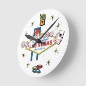 ラスベガス賭博イコム ラウンド壁時計 (傾斜)