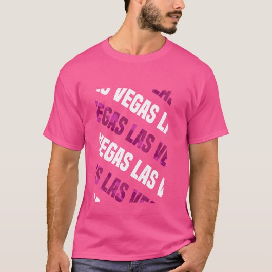 ラスベガス迷彩柄パターンピンクカモフラージュ Tシャツ (正面)