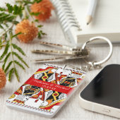 ラスベガス遊のカードキング&クイーン結婚式の引き出物 キーホルダー (正面右)