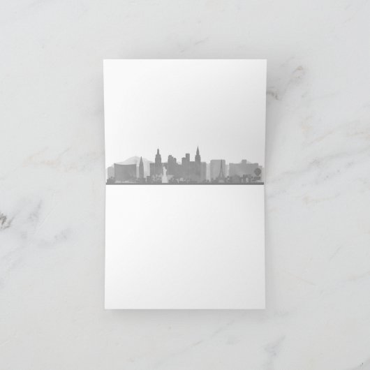 ラスベガス都市スカイラインの結婚式のサンキューカード サンキューカード (内部)