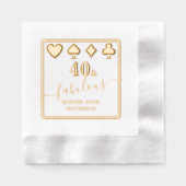 ラスベガス金ゴールド40と素晴らしい女性誕生日 箔ナプキン (正面)