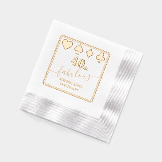 ラスベガス金ゴールド40と素晴らしい女性誕生日 箔ナプキン (左)