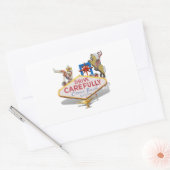 ラスベガス離れ（ラスベガスのウェルカムサインの裏側） 長方形シール (封筒)