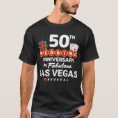 ラスベガス風お祝い結婚記念日ペアデザイン - 50周年記念 Tシャツ (正面)
