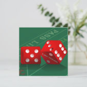 ラスベガス風ダイスを置いたクラップステーブル 招待状 (スタンド正面)