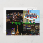 ラスベガス風光明媚なポストカードからハッピーホリデーズ シーズンポストカード (正面/裏面)