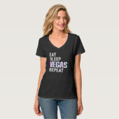 ラスベガス食べトリップスリープベガスリピーター Tシャツ (正面フル)