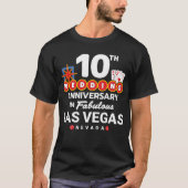 ラスベガス10周年記念の華やかな新婚カップル Tシャツ (正面)