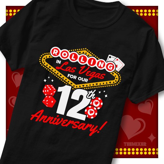 ラスベガス12周年記念カップル旅行 Tシャツ