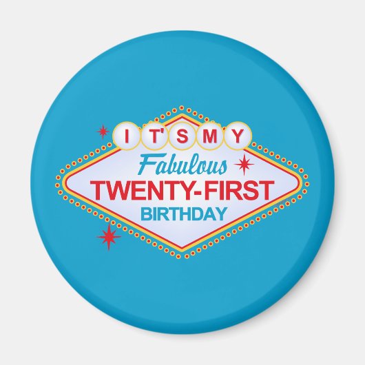 ラスベガス21歳の誕生日 マグネット (正面)