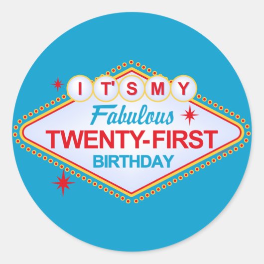 ラスベガス21歳の誕生日 ラウンドシール (正面)