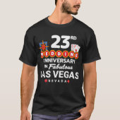 ラスベガス23周年記念の華やかな結婚記念日のカップル Tシャツ (正面)