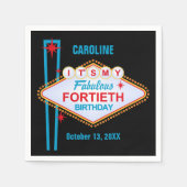 ラスベガス40歳の誕生日 スタンダードカクテルナプキン (正面)