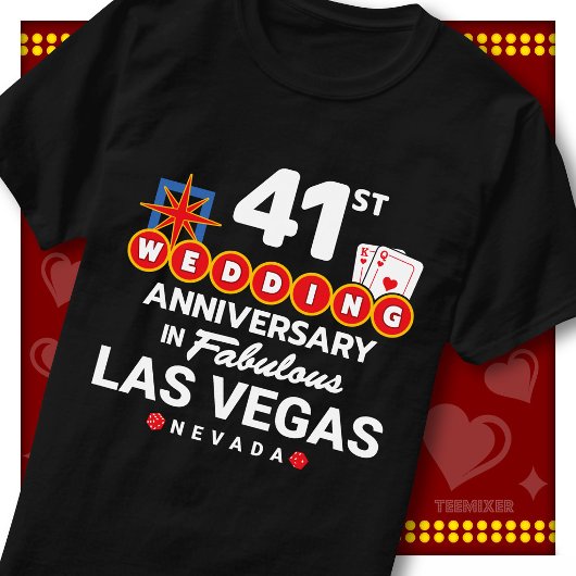 ラスベガス41周年記念の結婚カップル Tシャツ