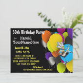 ラスベガス50thバースデーパーティーで女の子バルーンを表示 招待状 (スタンド正面)