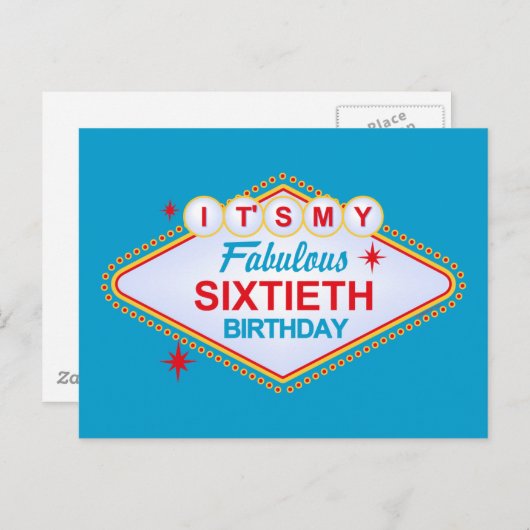 ラスベガス60歳の誕生日 ポストカード (正面/裏面)