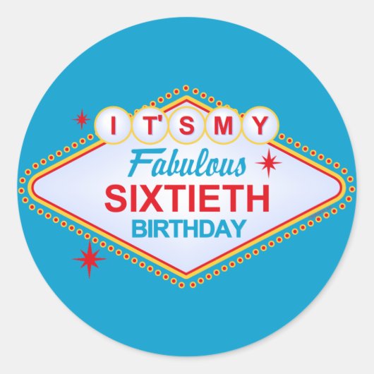 ラスベガス60誕生日 ラウンドシール (正面)
