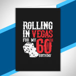 ラスベガス60th Birthday Party - 転がs in Vegas カード<br><div class="desc">60歳の誕生日にベガスに行くの？この「60転がth誕生日のためのベガス」デザインは、ラスベガスへの旅行のためのおもしろい60th誕生日の贈り物であり、ラスベガスの誕生日パーティーで60歳を覚えてお土産！サプライズ素晴らしバケーションギフト！</div>
