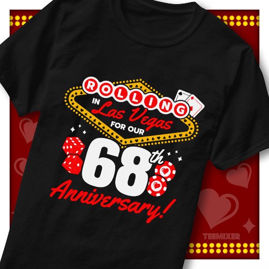 ラスベガス68周年記念カップル旅行 Tシャツ