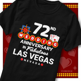 ラスベガス72周年記念の華やかな結婚記念日のカップル Tシャツ