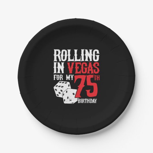 ラスベガス75th Birthday Party - s 転が in Vegas ペーパープレート (正面)