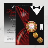 ラスベガス・アートデコ・ウェディング・レセプション | レッドゼブラ 招待状 (正面/裏面)