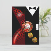 ラスベガス アートデコ ウェディング レセプション | 赤 黒 招待状 (スタンド正面)