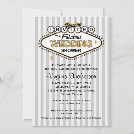 ラスベガス ウェディング シャワー 招待状 (正面)