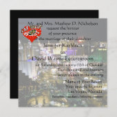 ラスベガス ウェディング＆レセプション 赤いハート 招待状 (正面/裏面)