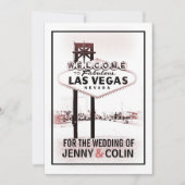 ラスベガス ウェディング ヴィンテージ ロマンティック インビテーション (正面)
