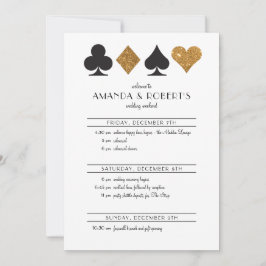 ラスベガス ウェディング 招待状 タイムライン ゴールド グリッター