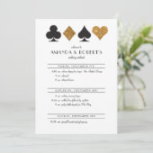 ラスベガス ウェディング 招待状 タイムライン ゴールド グリッター (スタンド正面)