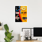ラスベガス，カジノガール，ヴィンテージ旅行ポスター ポスター (ホームオフィス)