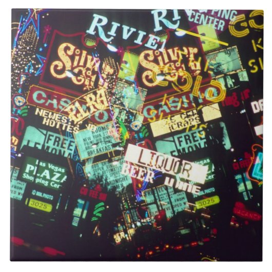 ラスベガス、カジノシンボルや象徴、ダブルエクスポージャー タイル (正面)