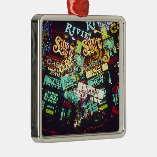 ラスベガス、カジノシンボルや象徴、ダブルエクスポージャー メタルオーナメント (右)