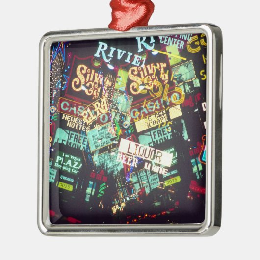ラスベガス、カジノシンボルや象徴、ダブルエクスポージャー メタルオーナメント (左)