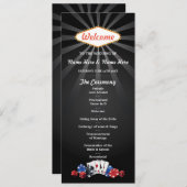 ラスベガス カジノ サイコロ トランプ 結婚式 プログラム (正面/裏面)